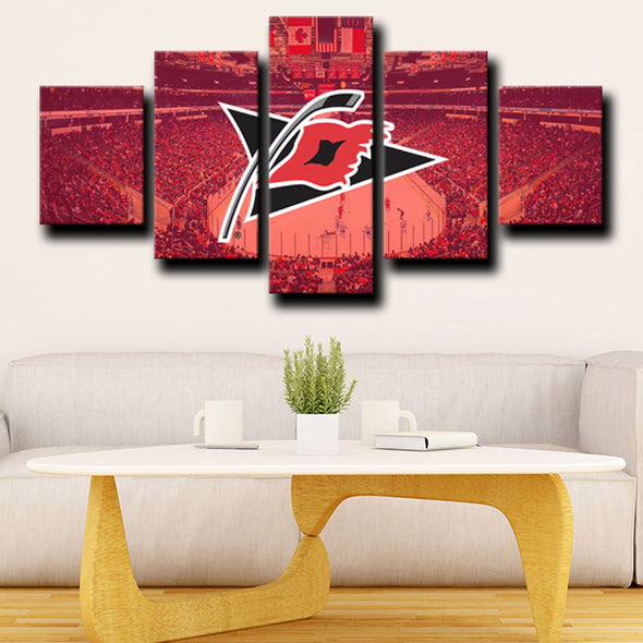 5 piece wall art framed prints Hurricanes Logo Red wall picture-1214 (4)