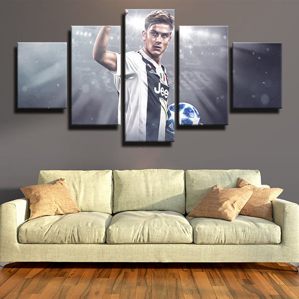 5 piece wall art framed prints JUV Dybala Holding the ball home decor-1281 (2)