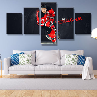 5 piece wall art framed prints Jersey's Team KOVALCHUK wall picture-1005 (1)