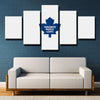 5 piece wall art framed prints Leafs all white logo live room decor-1229 (2)