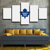 5 piece wall art framed prints Leafs all white logo live room decor-1229 (4)