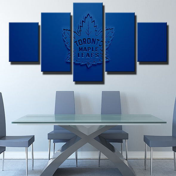 5 piece wall art framed prints Leaves blue 3d logo live room decor-1230 (1)