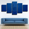 5 piece wall art framed prints Leaves blue 3d logo live room decor-1230 (3)
