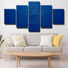 5 piece wall art framed prints Leaves blue 3d logo live room decor-1230 (4)
