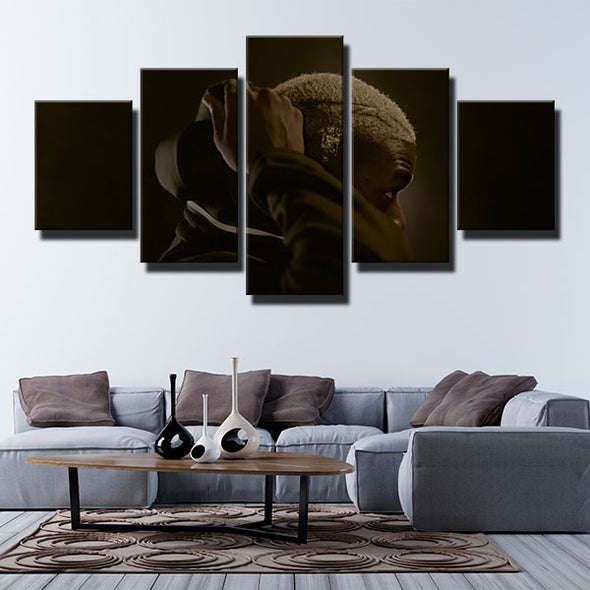 5 piece wall art framed prints Manutd Pogba all brown live room decor-1251 (1)