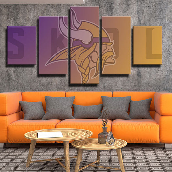 5 piece wall art framed prints Nords Warm color logo live room decor-1226 (2)