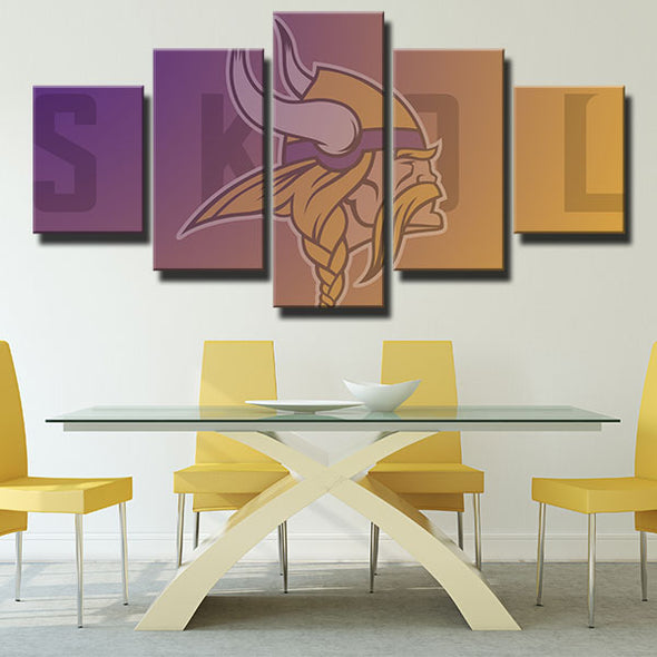 5 piece wall art framed prints Nords Warm color logo live room decor-1226 (3)