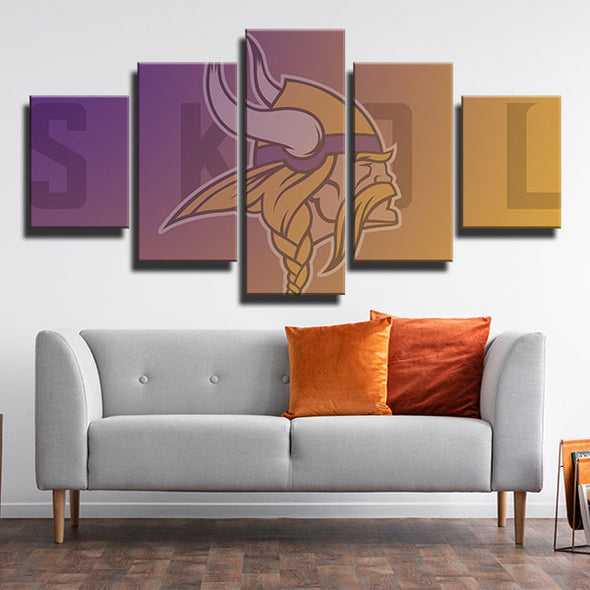 5 piece wall art framed prints Nords Warm color logo live room decor-1226 (4)
