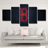 5 piece wall art framed prints Red Sox B color block live room decor-50031 (2)