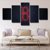 5 piece wall art framed prints Red Sox B color block live room decor-50031 (3)