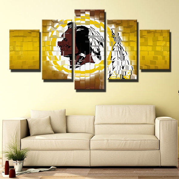 5 piece wall art framed prints Redskins Irregular home decor-1215 (3)