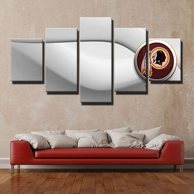 5 piece wall art framed prints Redskins white live room decor-1216 (1)