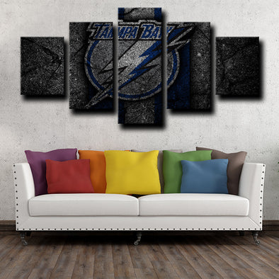5 piece wall art framed prints Tampa Bay Lightning logo wall picture-1227 (1)