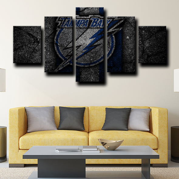 5 piece wall art framed prints Tampa Bay Lightning logo wall picture-1227 (2)