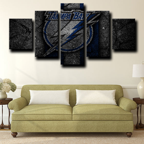 5 piece wall art framed prints Tampa Bay Lightning logo wall picture-1227 (3)