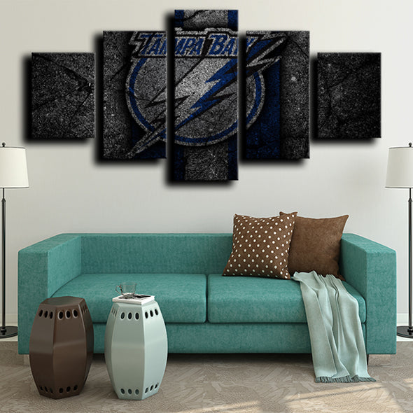 5 piece wall art framed prints Tampa Bay Lightning logo wall picture-1227 (4)