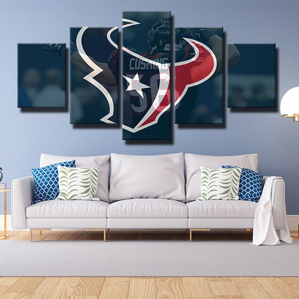 5 piece wall art framed prints Texans Cushing live room decor-1215 (2)