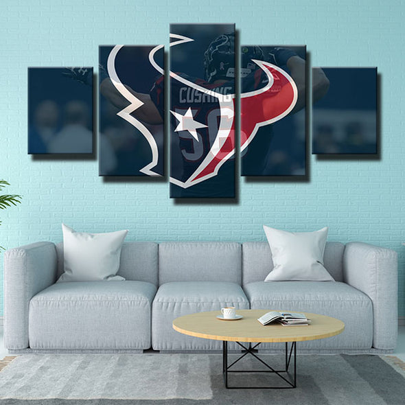 5 piece wall art framed prints Texans Cushing live room decor-1215 (4)