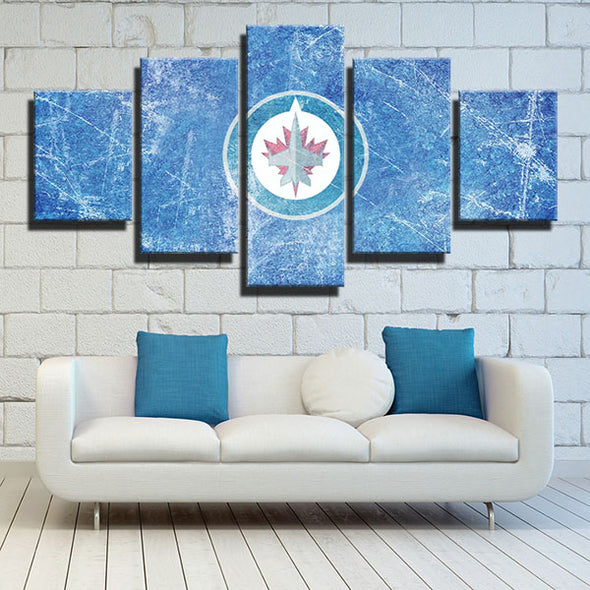 5 piece wall art framed prints The Airforce blue ice live room decor-1207 (1)