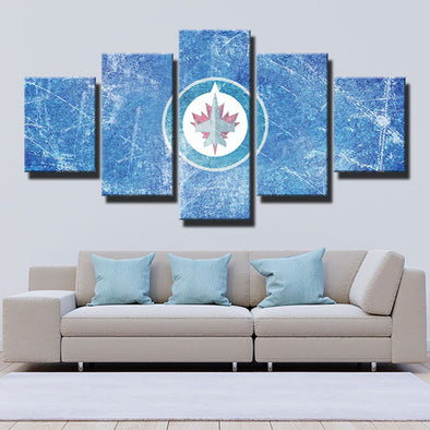 5 piece wall art framed prints The Airforce blue ice live room decor-1207 (2)
