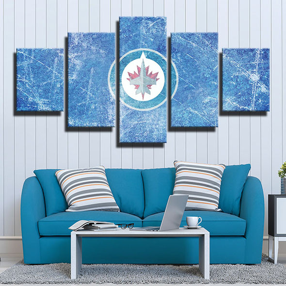 5 piece wall art framed prints The Airforce blue ice live room decor-1207 (3)