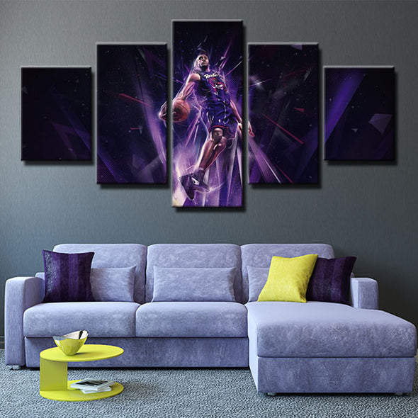 5 piece wall art framed prints The Big Smoke purple home decor-1227 (2)