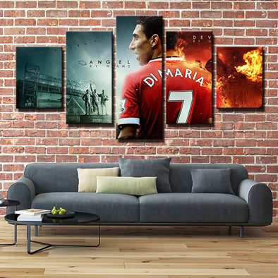 5 piece wall art framed prints The Red Devils Di María home decor-1248 (1)