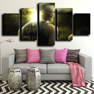 5 piece wall art framed prints Warriors Stephen Curry wall picture1245 (1)