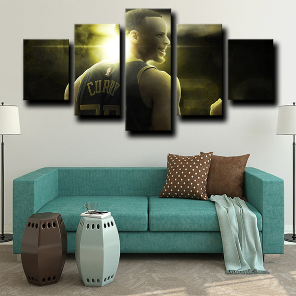 5 piece wall art framed prints Warriors Stephen Curry wall picture1245 (2)