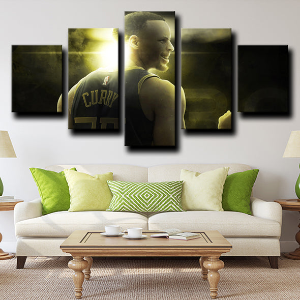 5 piece wall art framed prints Warriors Stephen Curry wall picture1245 (3)