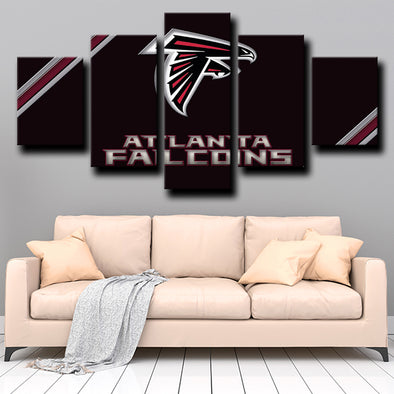5 piece wall art prints Atlanta Falcons logo badge live room decor-1230 (1)