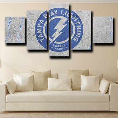 5 piece wall art prints Tampa Bay Lightning Logo live room decor-1220 (1)