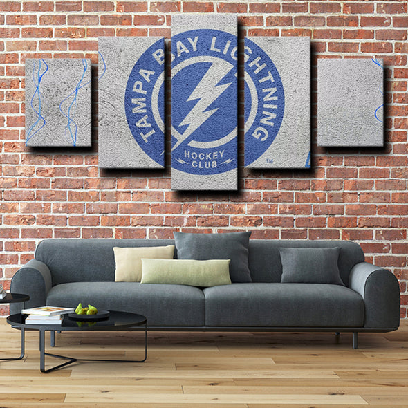 5 piece wall art prints Tampa Bay Lightning Logo live room decor-1220 (2)
