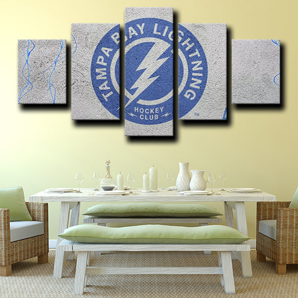5 piece wall art prints Tampa Bay Lightning Logo live room decor-1220 (3)