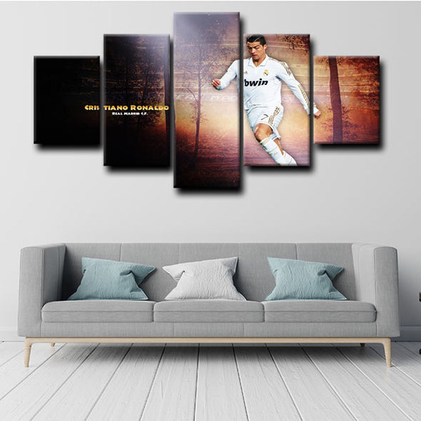 5 piece wall art set prints Cristiano Ronaldo live room decor1217 (2)