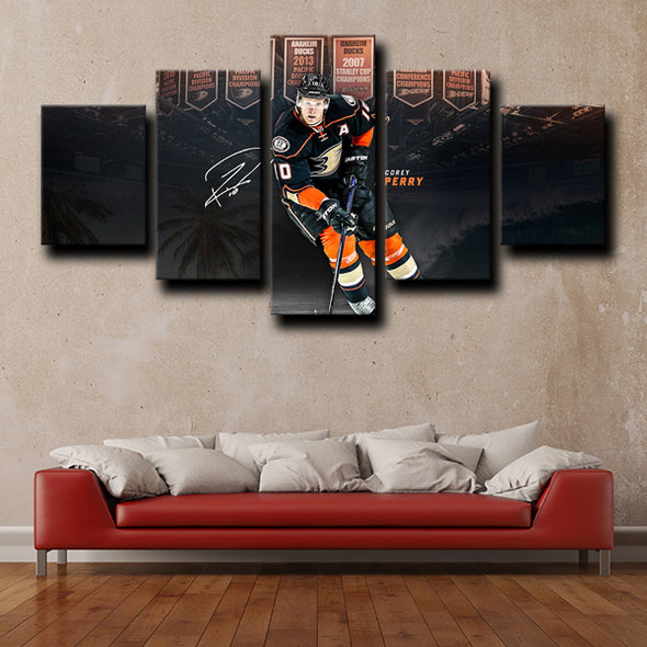 5 piece wall canvas Anaheim Ducks Perry decor picture-1210 (1)