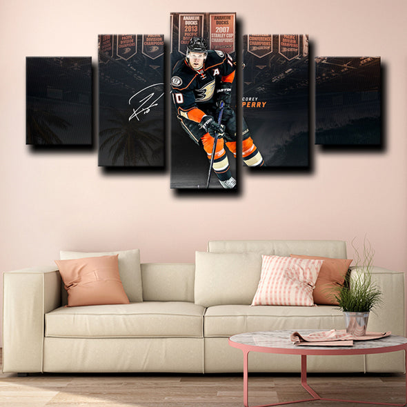 5 piece wall canvas Anaheim Ducks Perry decor picture-1210 (2)