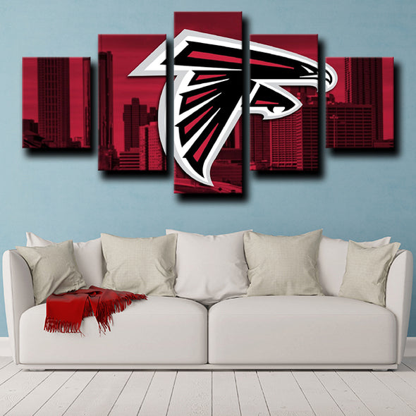5 piece wall canvas art Atlanta Falcons Logo prints home decor picture-1234 (3)