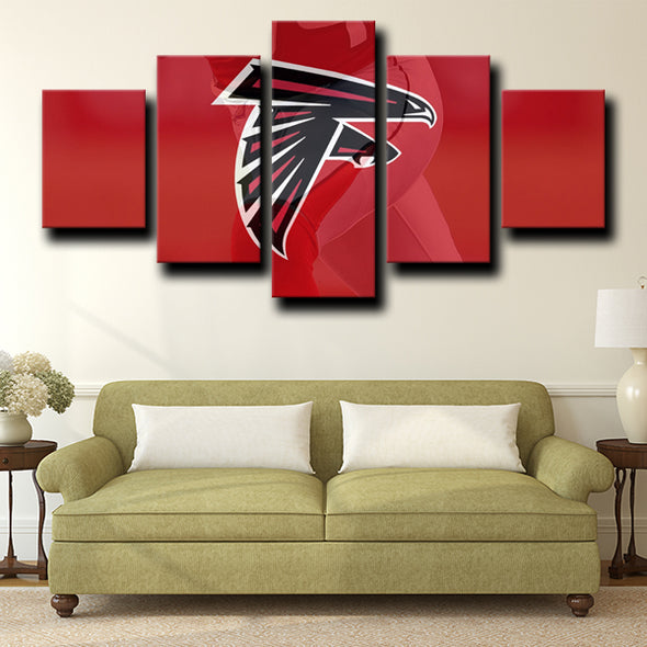 5 piece wall canvas art Atlanta Falcons logo prints black home decor picture-1211 (3)
