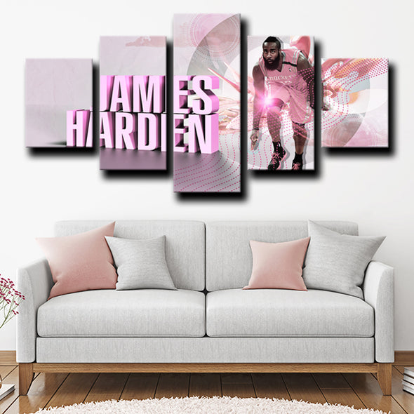 5 piece wall canvas art Prints Houston Rockets Harden home decor-1226 (3)