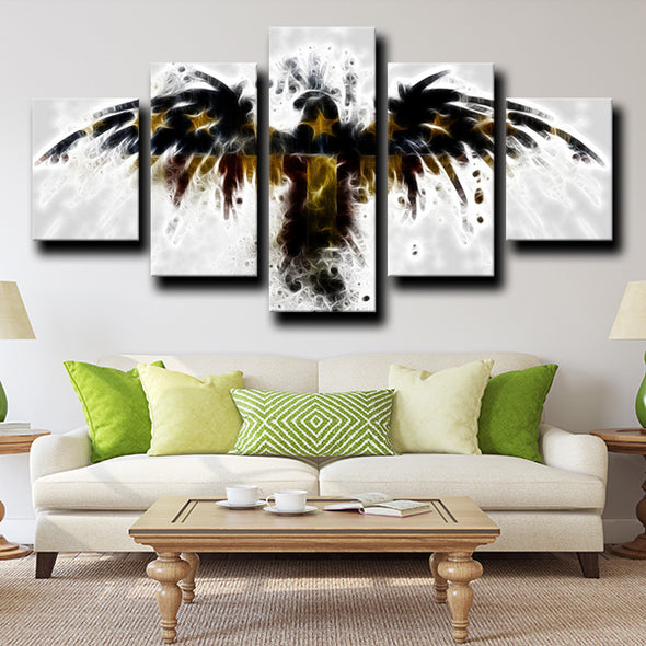 5 piece wall canvas art framed prints Eagles logo home decor-1229 (1)