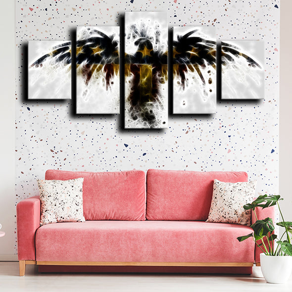 5 piece wall canvas art framed prints Eagles logo home decor-1229 (4)