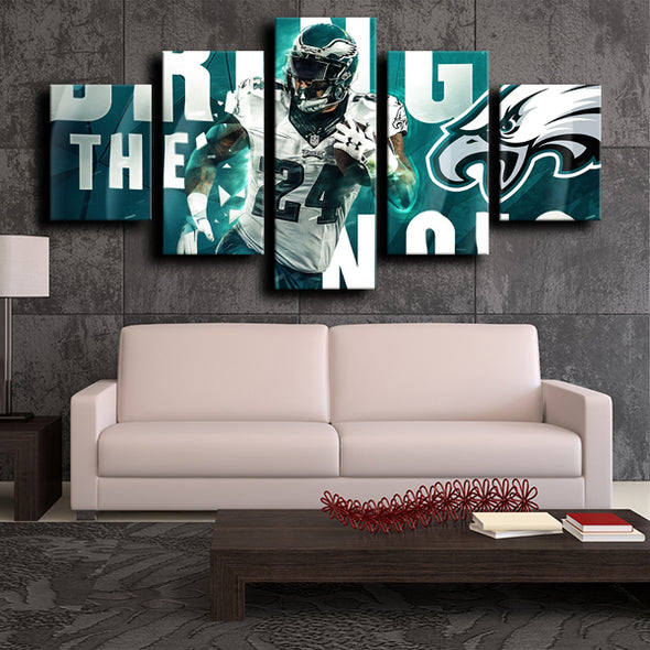 5 piece wall canvas art framed prints Eagles number 24 home decor-1215 (2)