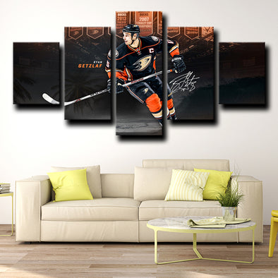5 piece wall canvas art prints Anaheim Ducks Getzlaf home decor-1217 (1)