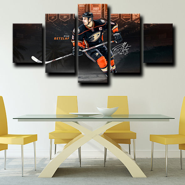 5 piece wall canvas art prints Anaheim Ducks Getzlaf home decor-1217 (4)