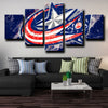 5 piece wall canvas art prints Blue Jackets Logo Crest decor picture-1205 (1)