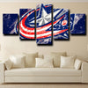 5 piece wall canvas art prints Blue Jackets Logo Crest decor picture-1205 (4)