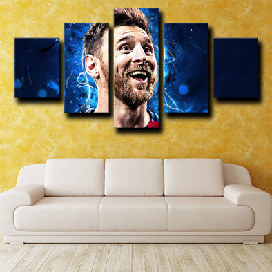 5 piece wall canvas art prints FC Barcelona Messi decor picture-1226 (1)