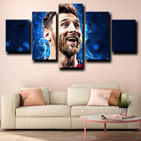 5 piece wall canvas art prints FC Barcelona Messi decor picture-1226 (3)