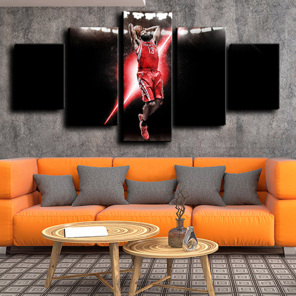 5 piece wall canvas art prints Houston Rockets Harden decor picture-1202 (2)